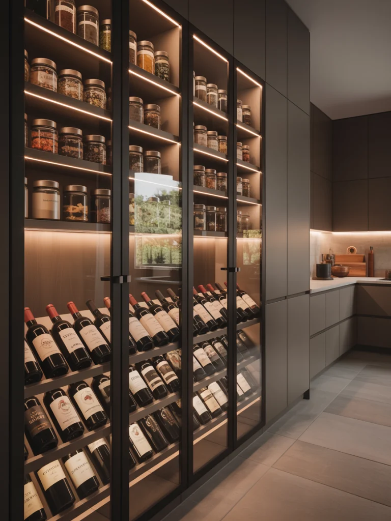 Pantry With Integrated Wine Storage ideas