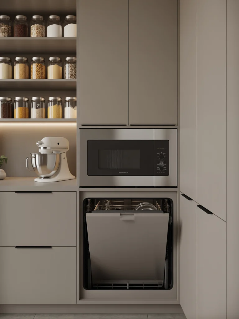 Pantry with Integrated Appliances ideas