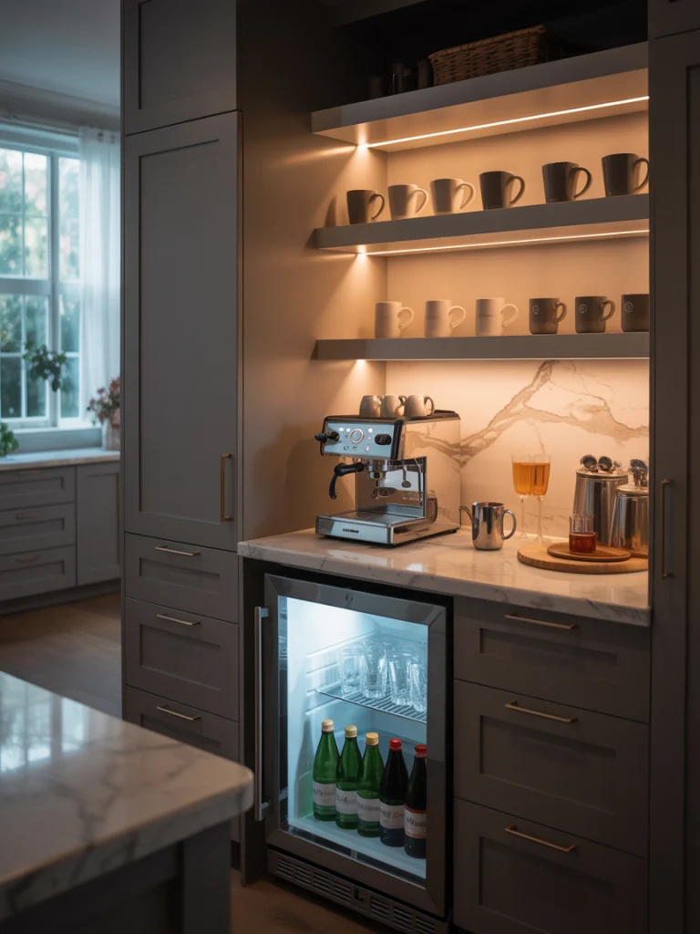 Pantry with Integrated Beverage or Coffee Station
