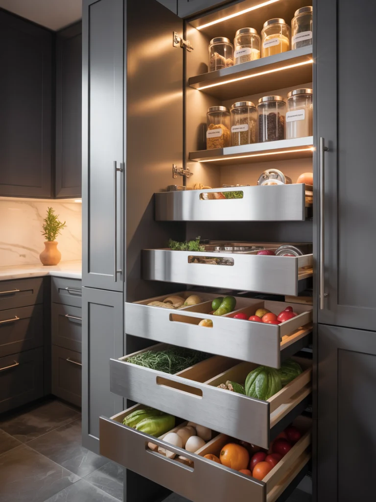 Pantry with Pull-Out Drawers