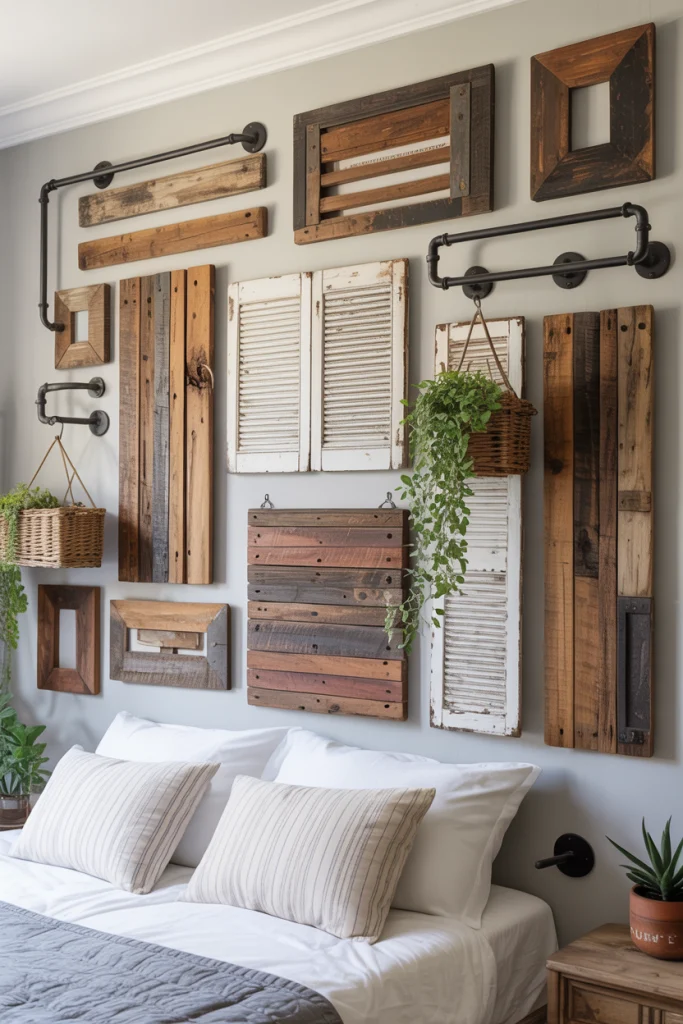 Reclaimed wood and metal mix