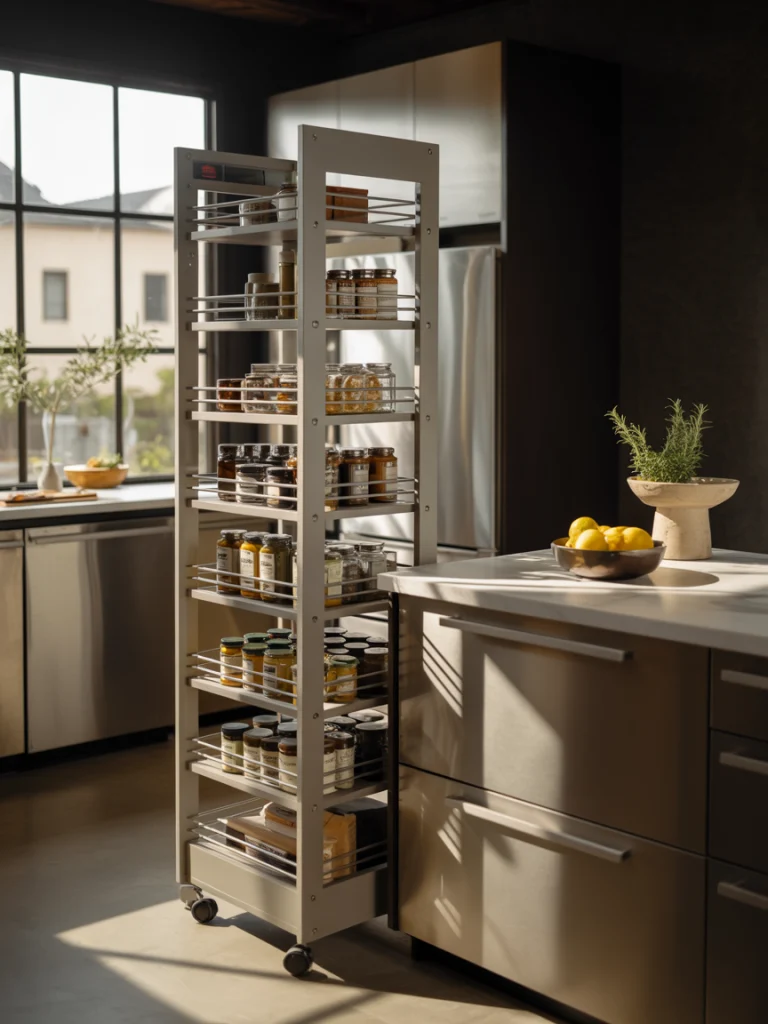 Rolling Ladder Compact Pantries ideas