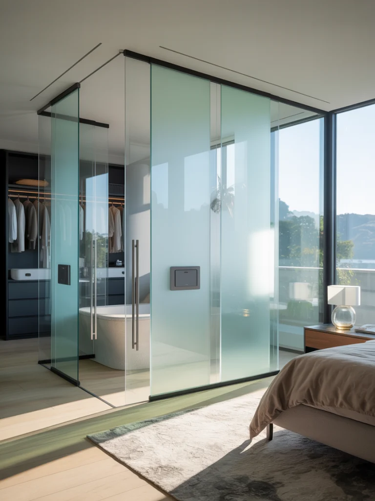 Smart glass dividers