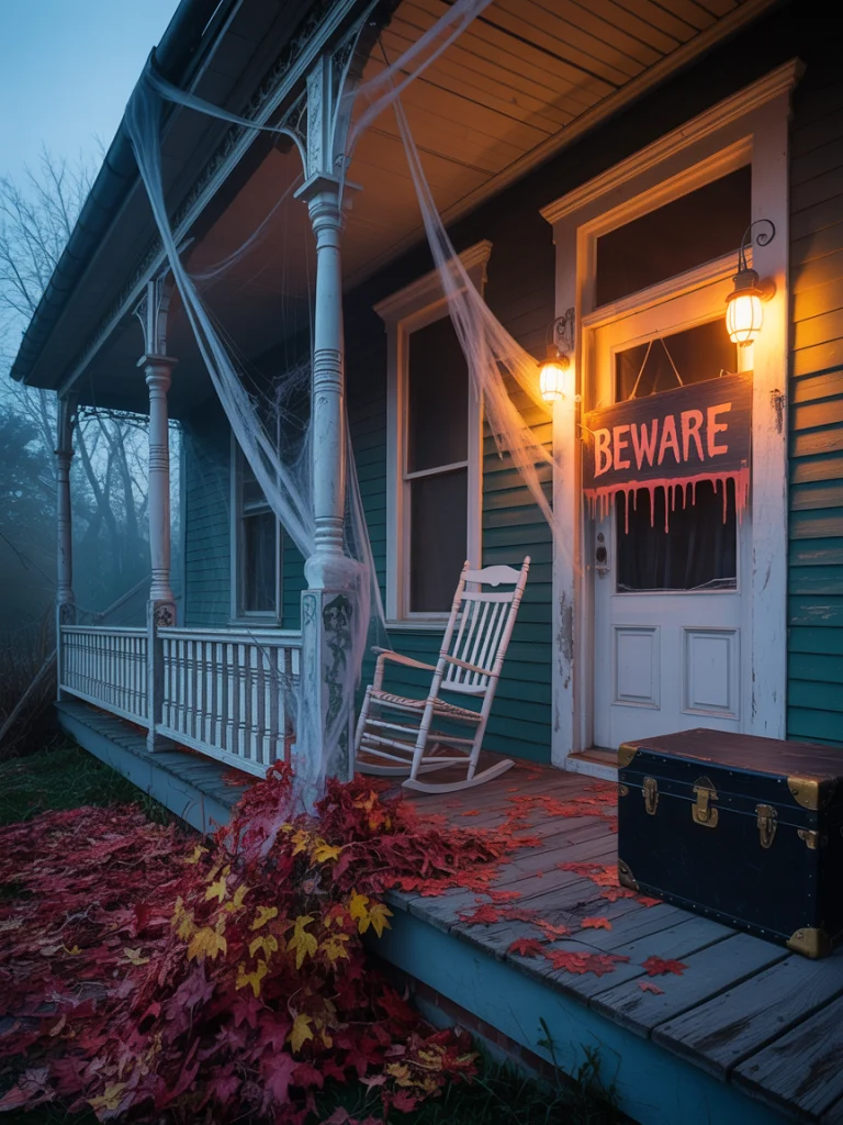 Transforming the Front Porch into a Haunted Welcome