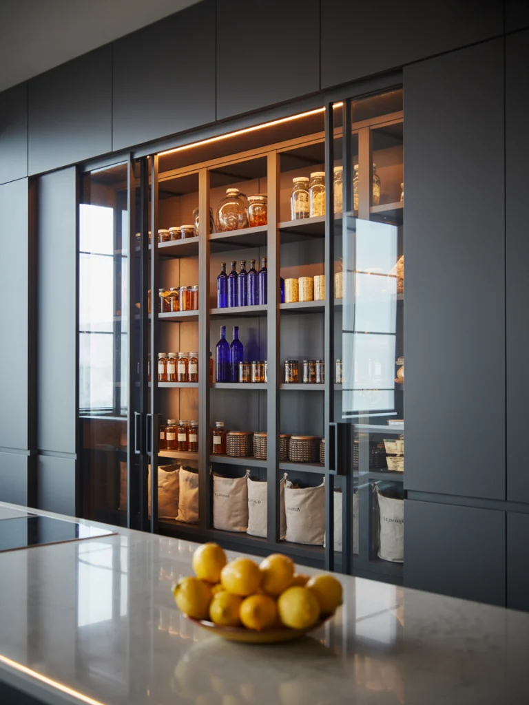 Transparent Sliding Pantry Panels ideas