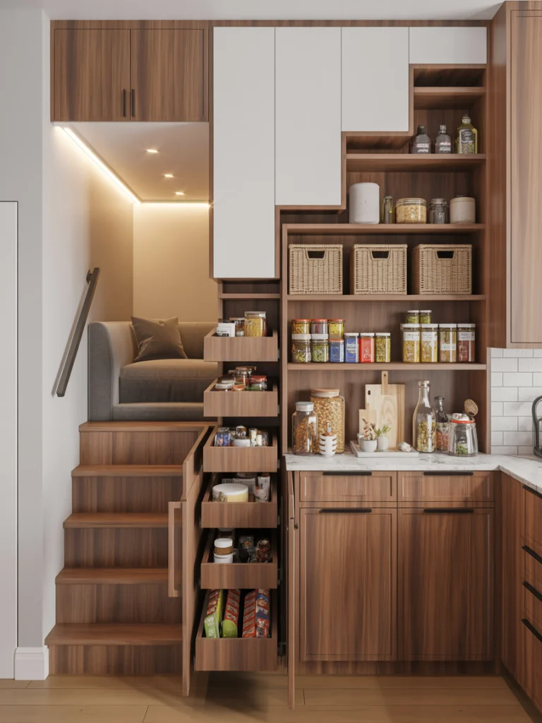 Under-Stair Pantry Cabinets That Use Forgotten Space ideas