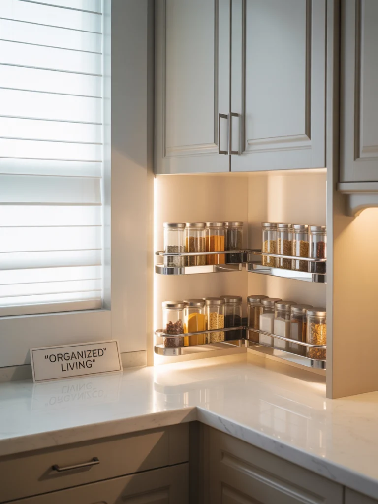 Use swing-out shelves for corners ideas