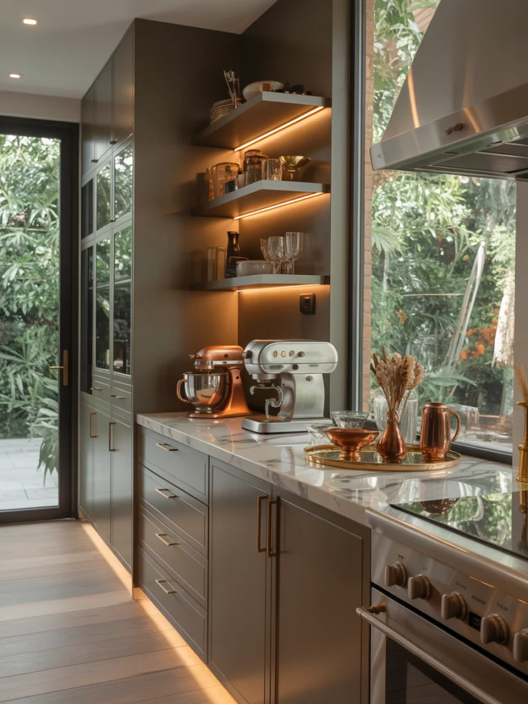 Walk-In Butler’s Pantry With Prep Counter