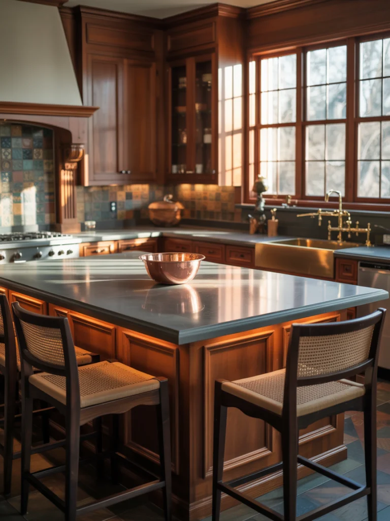 Wood Kitchens With Natural Stone Accents